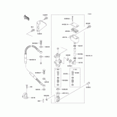 Схема узла: Задний тормозной цилиндр для Kawasaki KX125