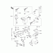 Схема вузла: Ignition switch/locks/reflectors для Kawasaki ZX1100 GPZ1100