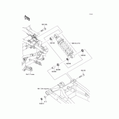 Схема узла: Подвеска/Задний амортизатор для Kawasaki EX650 Ninja 650 ABS