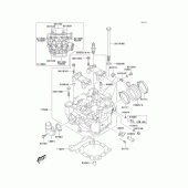 Схема вузла: Cylinder head(1/2) для Kawasaki KLX400 KLX400R