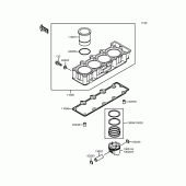Схема узла: Цилиндр & Поршень для Kawasaki ZX400 ZXR400