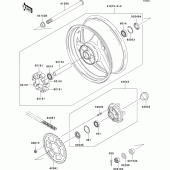 Схема вузла: Ступиця заднього колеса для Kawasaki ZX1200 Ninja ZX-12R