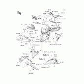 Схема узла: Задние боковые обтекатели & Защита цепи для Kawasaki ZR800 Z800