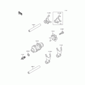Схема вузла: Gear change drum/shift fork(s) для Kawasaki KL650 KLR650
