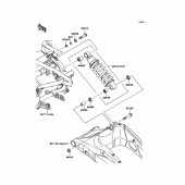 Схема узла: Подвеска/задний амортизатор для Kawasaki KLE650 Versys 650 ABS