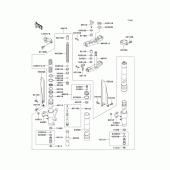 Схема узла: Передняя вилка(1/2) для Kawasaki KX500