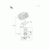 Схема узла: Цилиндр & Поршень для Kawasaki BR125 Bajaj Wind