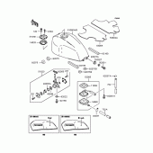 Схема вузла: Паливний бак (ZR400-F1) для Kawasaki ZR400 ZRX-II