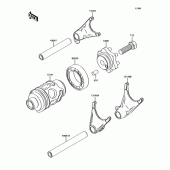 Схема вузла: Копірний вал\Вилки для Kawasaki KX85 KX85-II