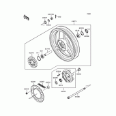 Схема вузла: Заднє колесо & Привідний ланцюг для Kawasaki EX400 EX-4