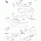 Схема вузла: Side covers/chain cover(zx750-l1) для Kawasaki ZX750 ZXR750