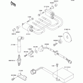 Схема узла: Система зажигания для Kawasaki ZX1100 ZZ-R1100