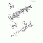 Схема вузла: Gear change drum/shift fork(s) для Kawasaki KMX125