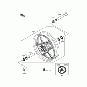 Схема узла: Ступица переднего колеса для Kawasaki ZX636 Ninja ZX-6R 30th Anniversary Edition