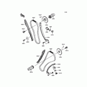 Схема вузла: Розподільний вал & Ланцюг ГРМ & Натягувач для Kawasaki VN900 Vulcan 900 Classic