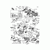 Схема узла: Проводка и электрические компоненты для Kawasaki EX400 Ninja 400R ABS