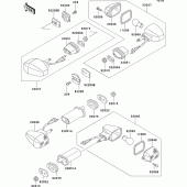 Схема узла: Поворотники для Kawasaki ZX750 Ninja ZX-7R