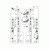 Схема вузла: Вилка передньої осі для Kawasaki EN650 Vulcan S Café ABS