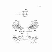 Схема вузла: Наклейки (Жовтий\Ебоні) для Kawasaki KL250 KL250 Super Sherpa
