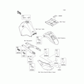 Схема вузла: Інформаційні наклейки для Kawasaki KL650 KLR650 (ebf/ecf)