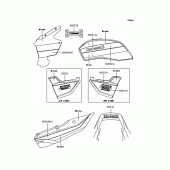Схема вузла: Наклейки (Green/Blue; ZR1200-A1/A2) для Kawasaki ZR1200 ZRX1200R