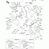 Схема вузла: Cowling lowers(1/2)(zx750-l3) для Kawasaki ZX750 ZXR750