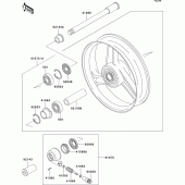 Схема узла: Ступица переднего колеса для Kawasaki ZX600 ZZ-R600