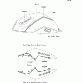 Схема вузла: Decals(white/silver)(b9f) для Kawasaki ZR1000 Z1000