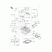 Схема узла: Головка цилиндра для Kawasaki KX450 KX450F