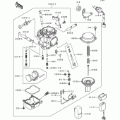 Схема вузла: Карбюратор(1/2) для Kawasaki BJ250 Estrella RS