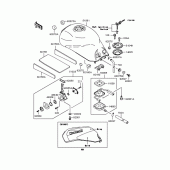 Схема узла: Топливный бак (ZX1100-E5) для Kawasaki ZX1100 GPZ1100