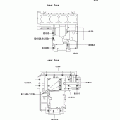 Схема вузла: Болти картера двигуна для Kawasaki ZR1100 ZRX1100-II