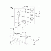Схема вузла: Задній гальмівний циліндр Kawasaki ZR1000 Z1000