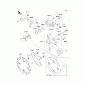 Схема вузла: Заднє гальмо для Kawasaki KX250/ KX252 KX250F