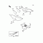 Схема вузла: Задні бічні обтічники & Захист ланцюга (KLE400-A4) для Kawasaki KLE400