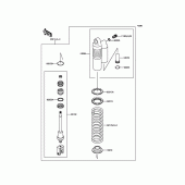Схема вузла: Задній амортизатор для Kawasaki KX85 KX85-II