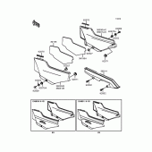 Схема вузла: Задні бічні обтічники & Захист ланцюга для Kawasaki ZX900 GPZ900R