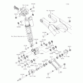 Схема вузла: Задня підвіска для Kawasaki KX250/ KX252 KX250F