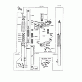 Схема вузла: Передня вилка(1/2) для Kawasaki KL650 KLR650
