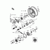 Схема вузла: Ступиця заднього колеса для Kawasaki ZX1000 Ninja H2R