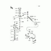 Схема узла: Задний тормозной цилиндр для Kawasaki ZX750 Ninja ZX-7RR