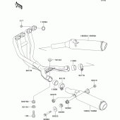 Схема узла: Выхлопная система для Kawasaki ZX600 ZZ-R600