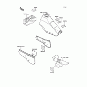 Схема узла: Информационные наклейки для Kawasaki KL250 KLR250