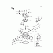 Схема вузла: Cylinder head/cylinder для Kawasaki KMX125