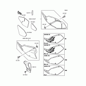 Схема вузла: Задні бічні обтічники & Захист ланцюга для Kawasaki KLX250 KLX250ES