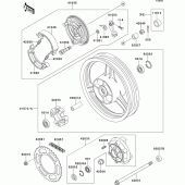Схема узла: Ступица заднего колеса для Kawasaki EX500 GPZ500S