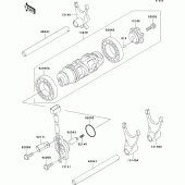 Схема узла: Gear change drum/shift fork(s) для Kawasaki ZX1200 Ninja ZX-12R