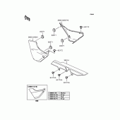 Схема вузла: Задні бічні обтічники & Захист ланцюга для Kawasaki ZR400 ZRX-II