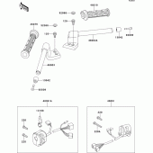 Схема вузла: Кермо & Пульт управління рульовим для Kawasaki ZX1100 GPZ1100