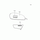 Схема вузла: Наклейки (Білий BJ250-F3) для Kawasaki BJ250 250TR